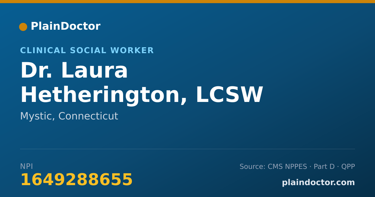 Shareable card for Laura Hetherington, LCSW - Clinical Social Worker, Mystic, CT