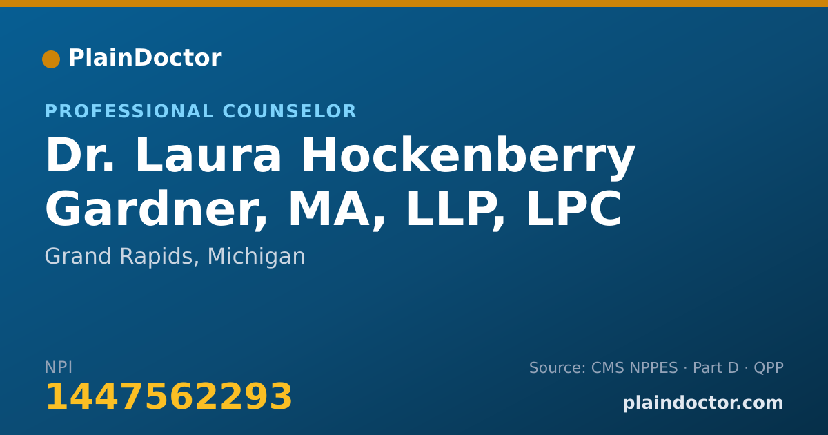 Shareable card for Laura Hockenberry Gardner, MA, LLP, LPC - Professional Counselor, Grand Rapids, MI