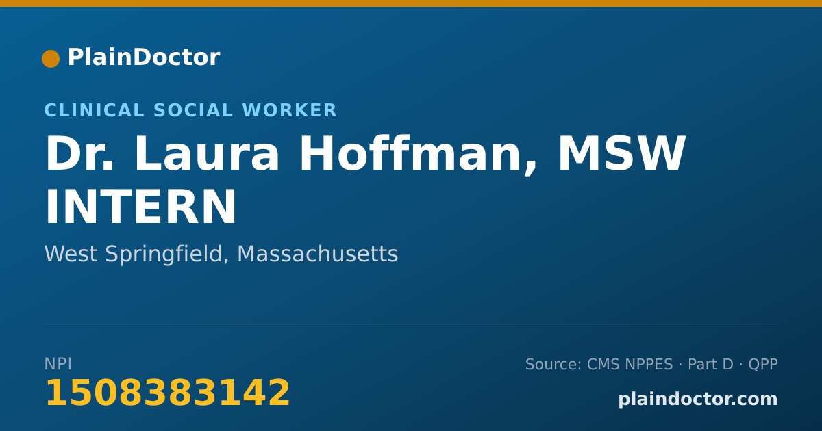 Shareable card for Laura Hoffman, MSW INTERN - Clinical Social Worker, West Springfield, MA