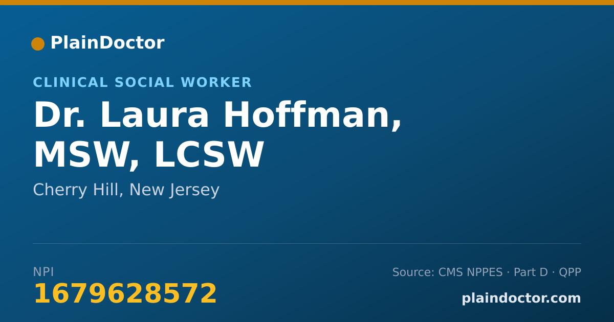 Shareable card for Laura Hoffman, MSW, LCSW - Clinical Social Worker, Cherry Hill, NJ