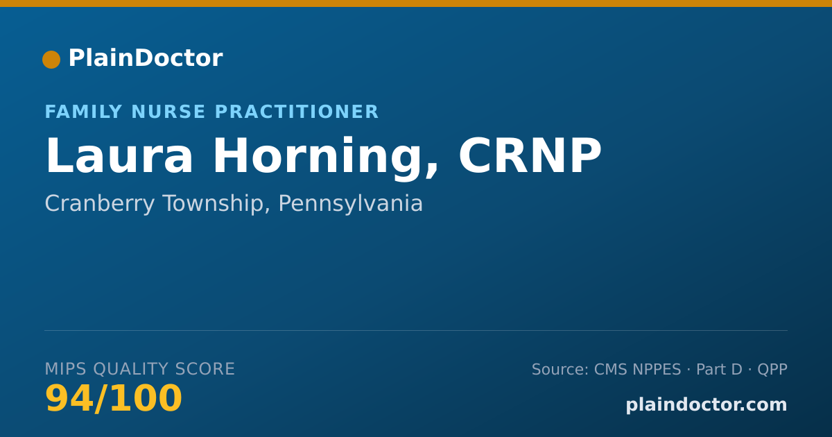 Shareable card for Laura Horning, CRNP - Family Nurse Practitioner, Cranberry Township, PA