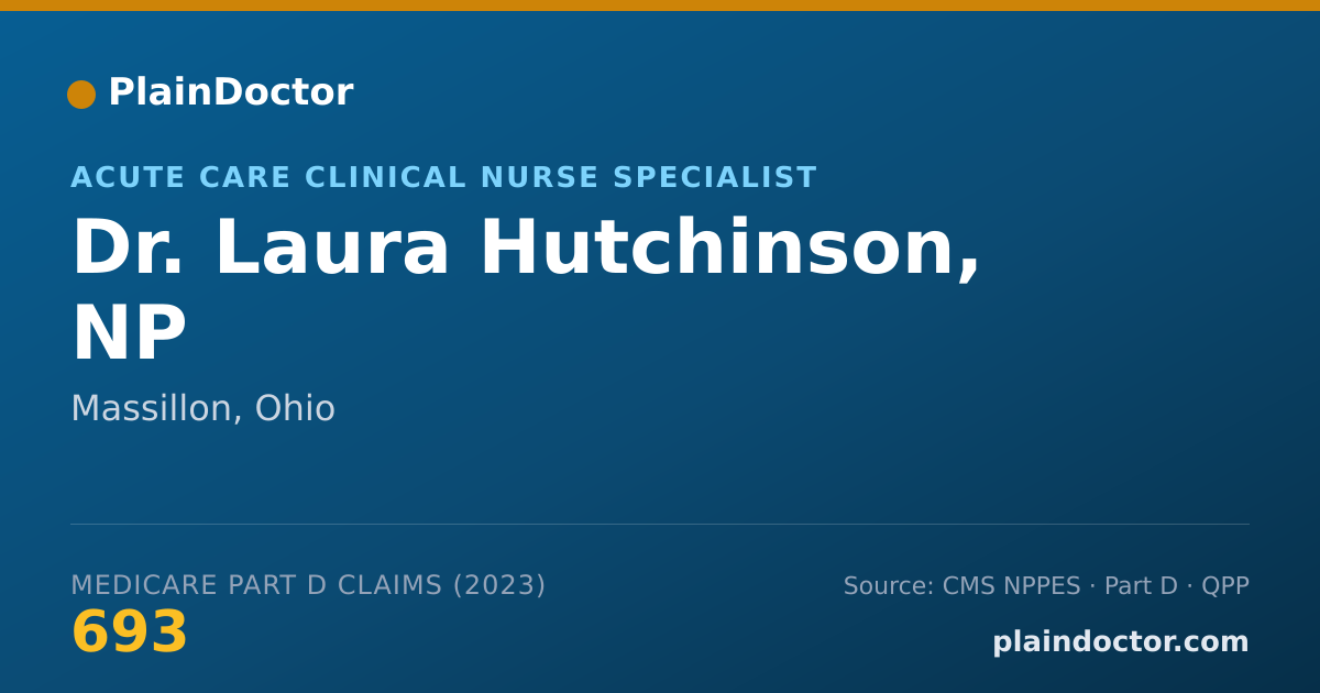 Shareable card for Laura Hutchinson, NP - Acute Care Clinical Nurse Specialist, Massillon, OH
