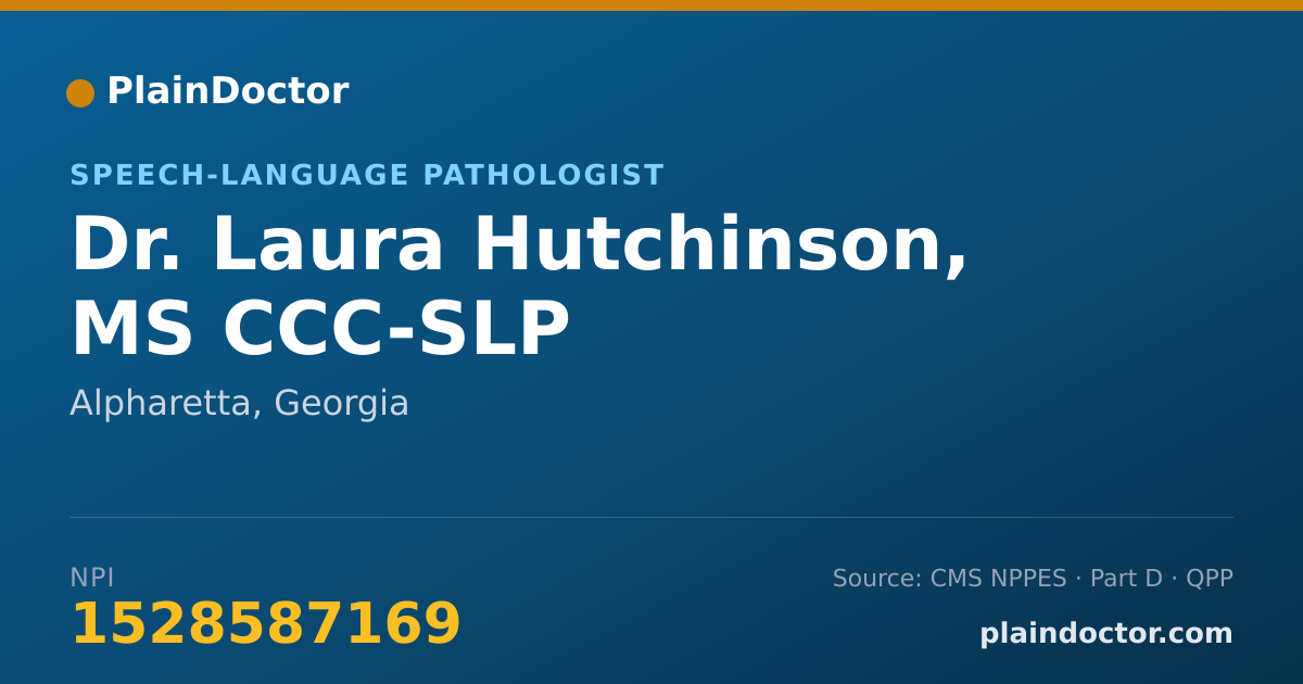 Shareable card for Laura Hutchinson, MS CCC-SLP - Speech-Language Pathologist, Alpharetta, GA