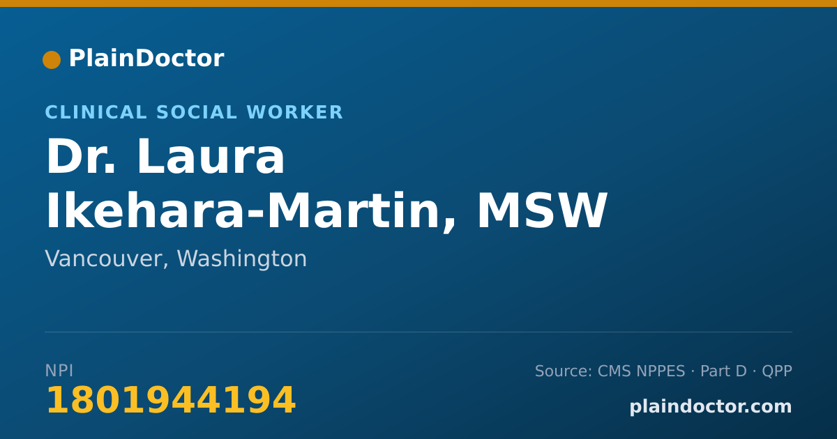 Shareable card for Laura Ikehara-Martin, MSW - Clinical Social Worker, Vancouver, WA