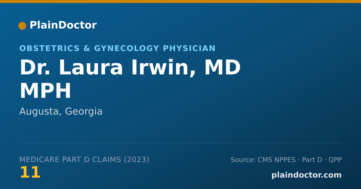 Shareable card for Laura Irwin, MD MPH - Obstetrics & Gynecology Physician, Augusta, GA