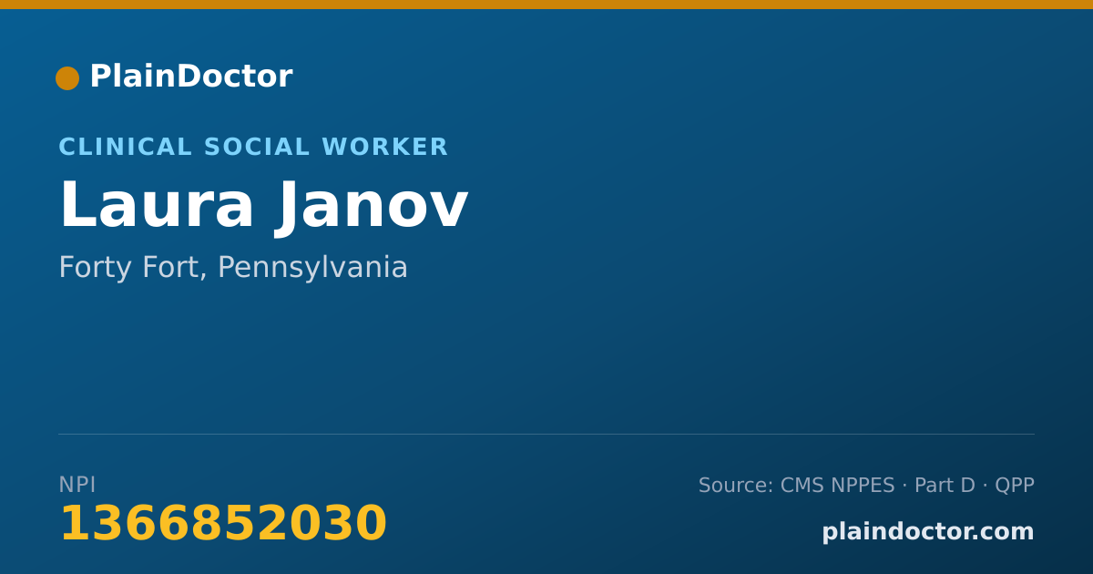 Shareable card for Laura Janov - Clinical Social Worker, Forty Fort, PA