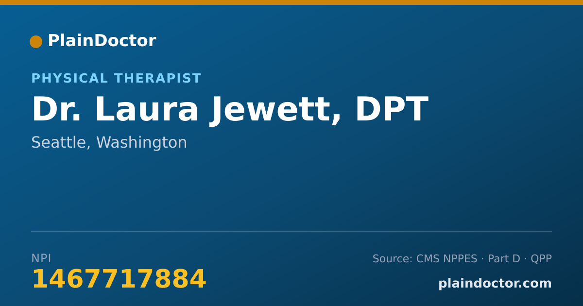 Shareable card for Laura Jewett, DPT - Physical Therapist, Seattle, WA
