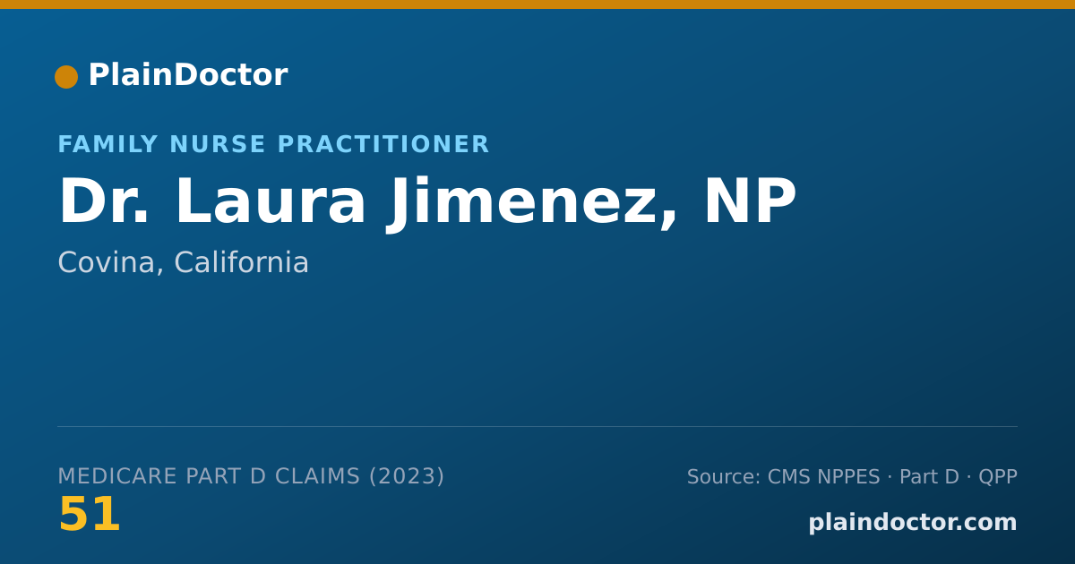 Shareable card for Laura Jimenez, NP - Family Nurse Practitioner, Covina, CA