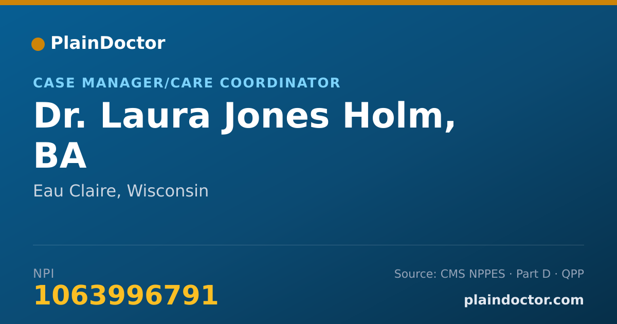 Shareable card for Laura Jones Holm, BA - Case Manager/Care Coordinator, Eau Claire, WI