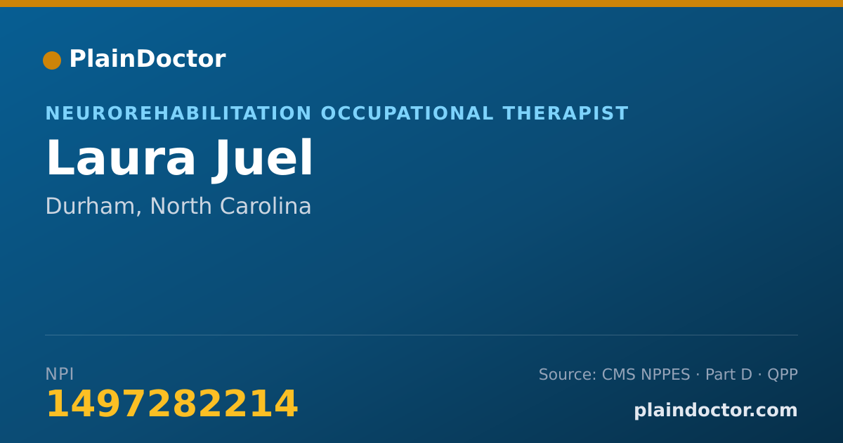 Shareable card for Laura Juel - Neurorehabilitation Occupational Therapist, Durham, NC