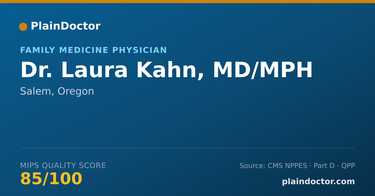 Shareable card for Laura Kahn, MD/MPH - Family Medicine Physician, Salem, OR