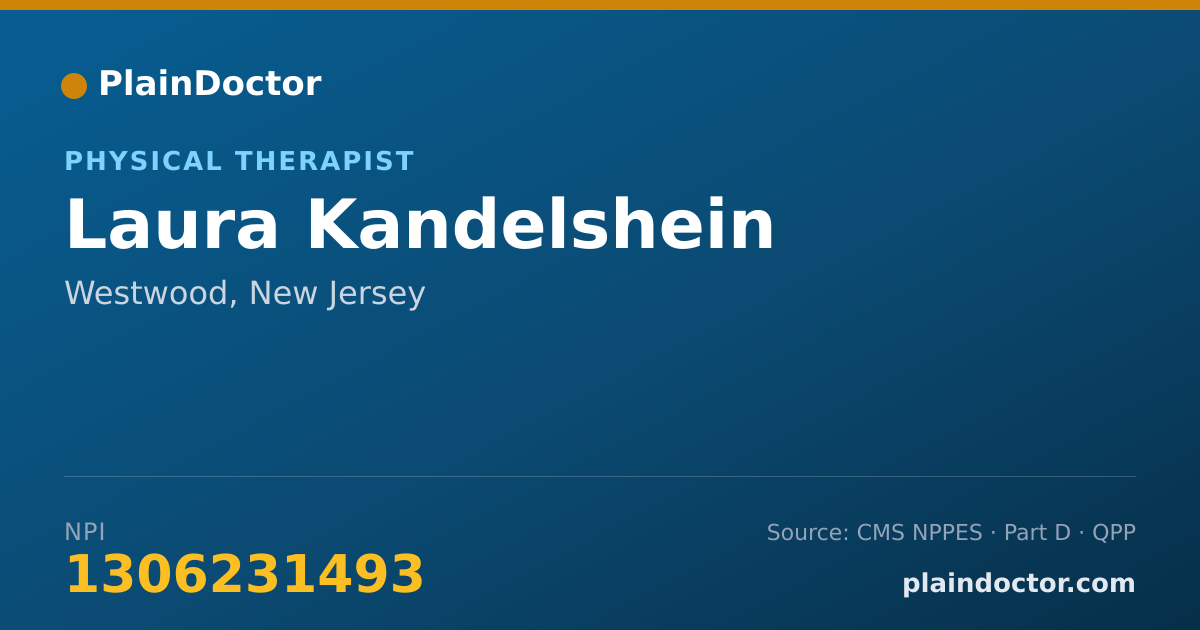 Shareable card for Laura Kandelshein - Physical Therapist, Westwood, NJ