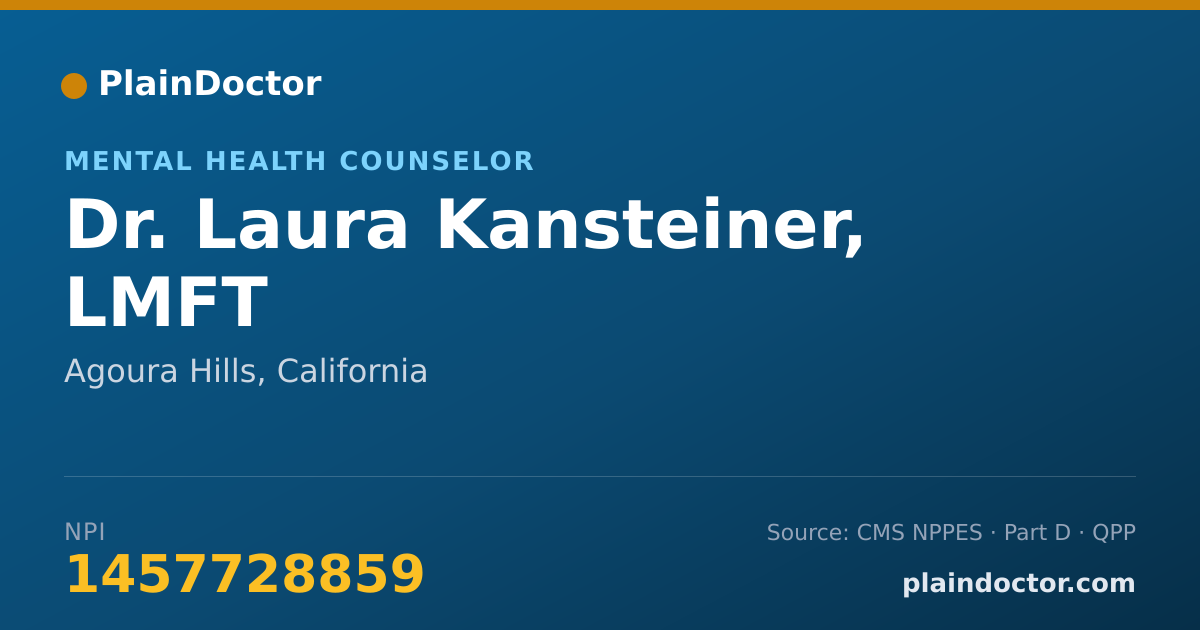 Shareable card for Laura Kansteiner, LMFT - Mental Health Counselor, Agoura Hills, CA