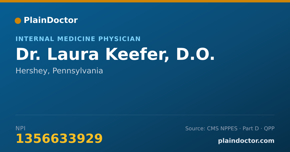 Shareable card for Laura Keefer, D.O. - Internal Medicine Physician, Hershey, PA