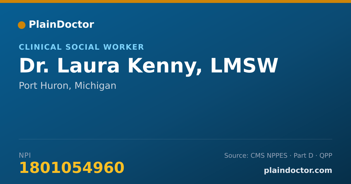 Shareable card for Laura Kenny, LMSW - Clinical Social Worker, Port Huron, MI