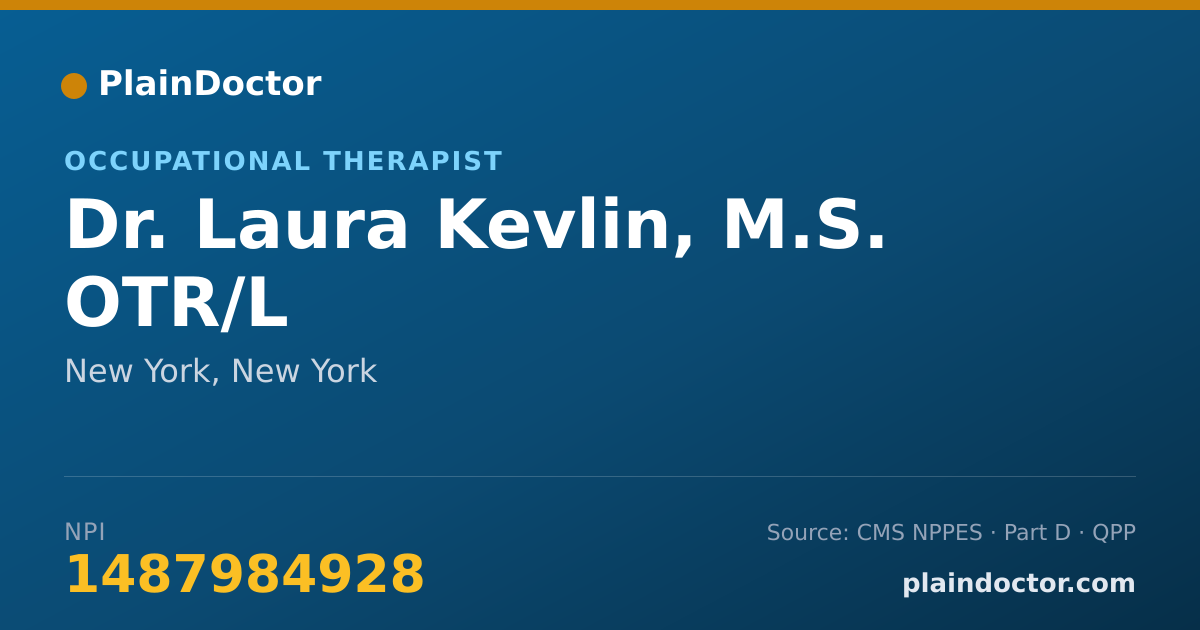 Shareable card for Laura Kevlin, M.S. OTR/L - Occupational Therapist, New York, NY