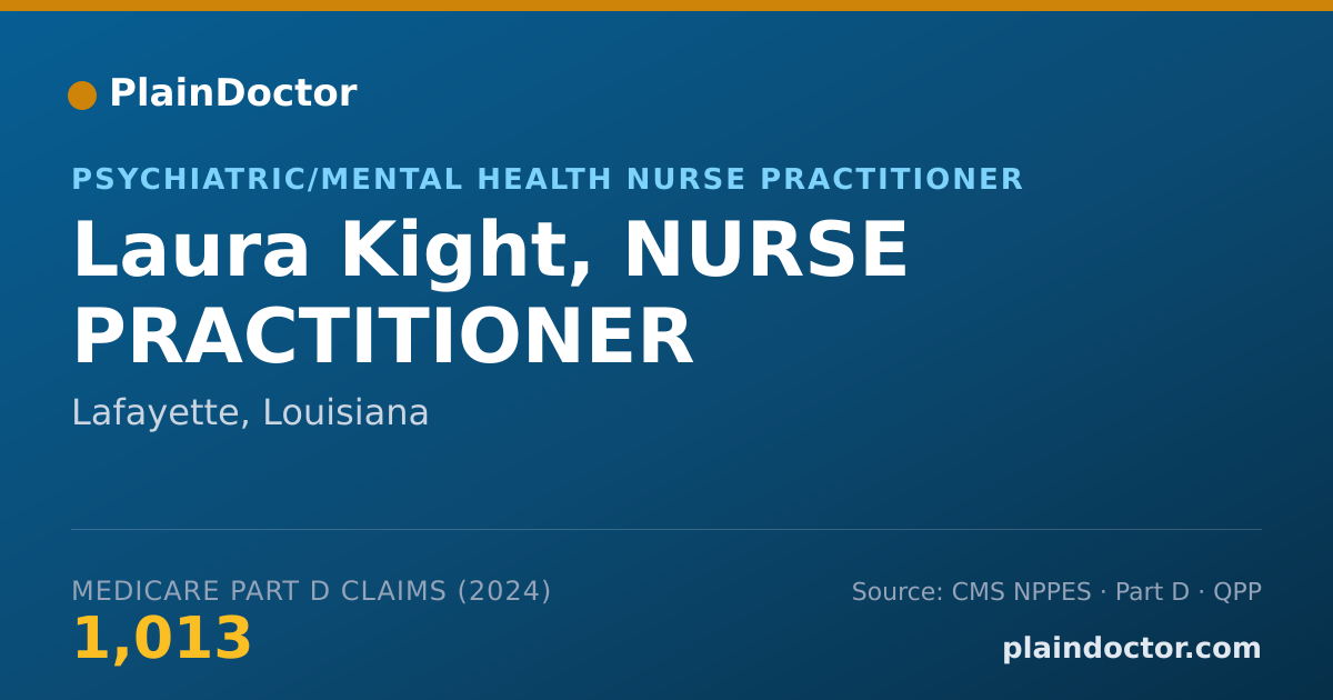 Shareable card for Laura Kight, NURSE PRACTITIONER - Psychiatric/Mental Health Nurse Practitioner, Lafayette, LA