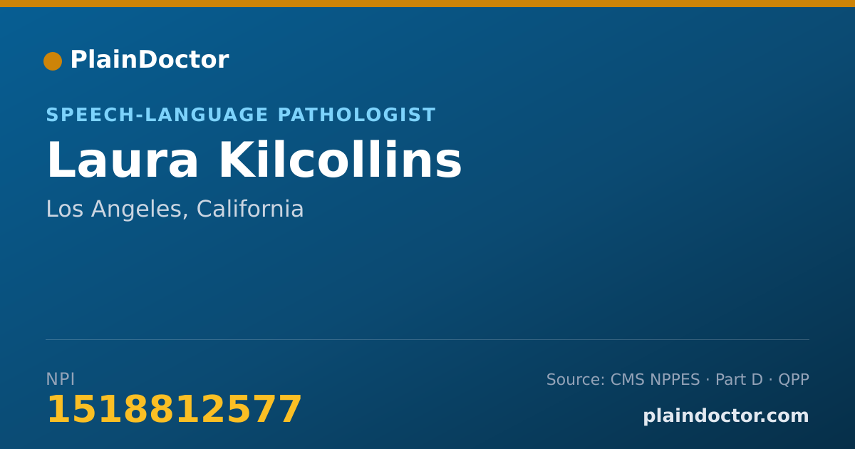 Shareable card for Laura Kilcollins - Speech-Language Pathologist, Los Angeles, CA