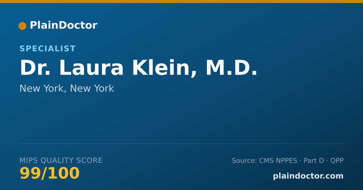Shareable card for Laura Klein, M.D. - Specialist, New York, NY