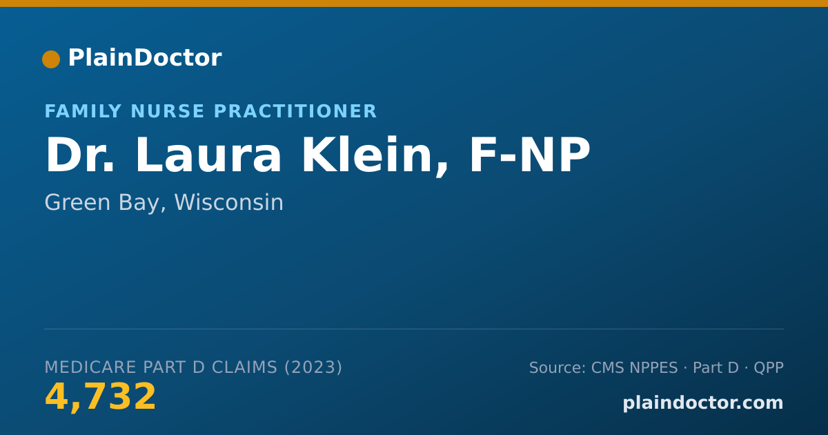 Shareable card for Laura Klein, F-NP - Family Nurse Practitioner, Green Bay, WI