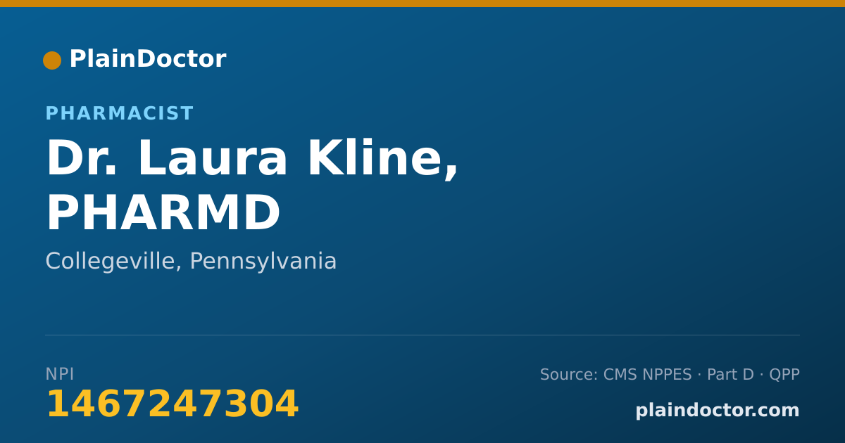 Shareable card for Laura Kline, PHARMD - Pharmacist, Collegeville, PA