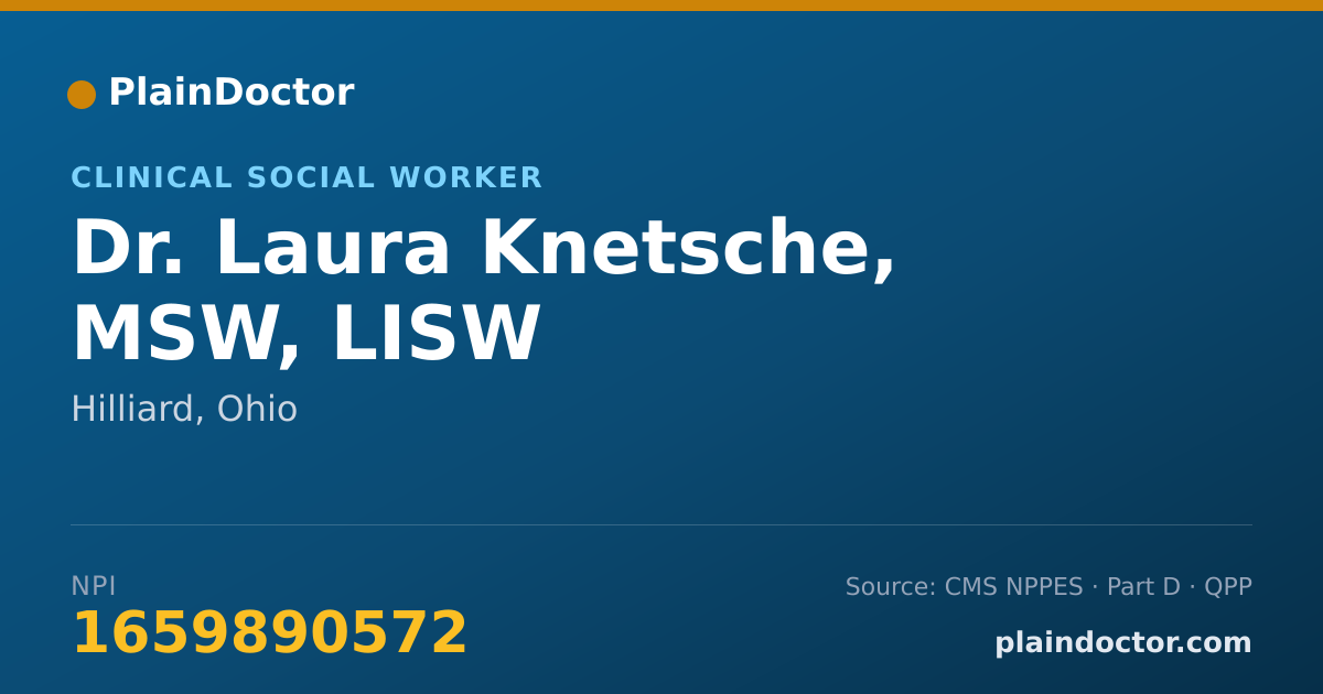 Shareable card for Laura Knetsche, MSW, LISW - Clinical Social Worker, Hilliard, OH