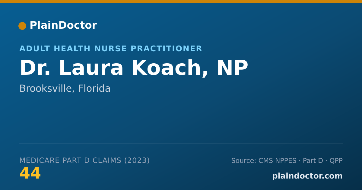 Shareable card for Laura Koach, NP - Adult Health Nurse Practitioner, Brooksville, FL