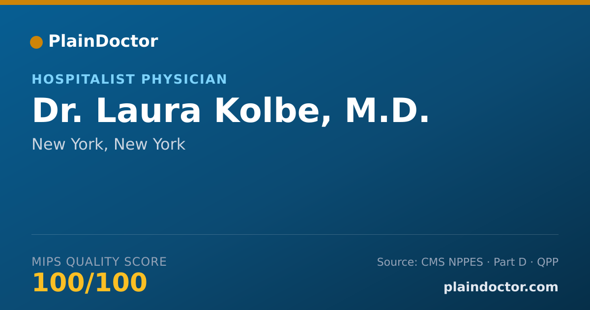 Shareable card for Laura Kolbe, M.D. - Internal Medicine Physician, New York, NY