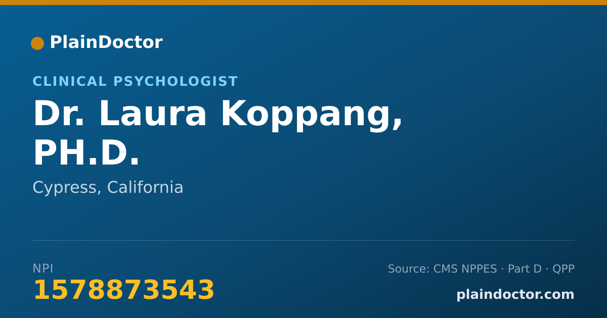 Shareable card for Laura Koppang, PH.D. - Clinical Psychologist, Cypress, CA
