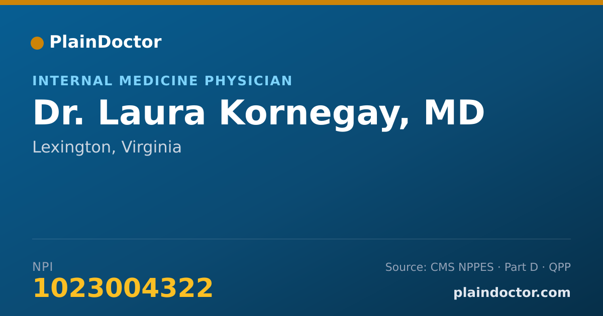 Shareable card for Laura Kornegay, MD - Internal Medicine Physician, Lexington, VA