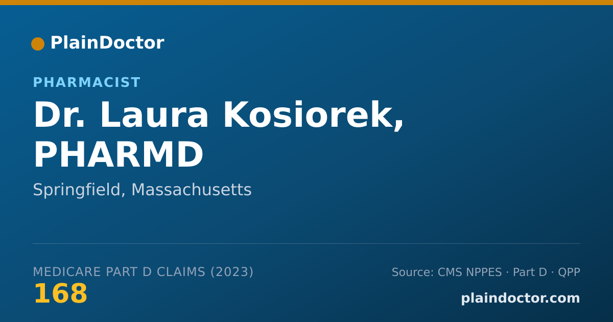 Shareable card for Laura Kosiorek, PHARMD - Pharmacist, Springfield, MA
