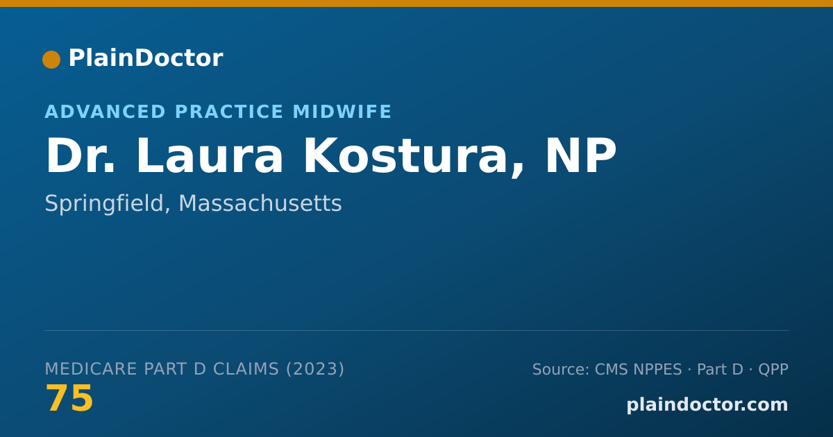 Shareable card for Laura Kostura, NP - Advanced Practice Midwife, Springfield, MA