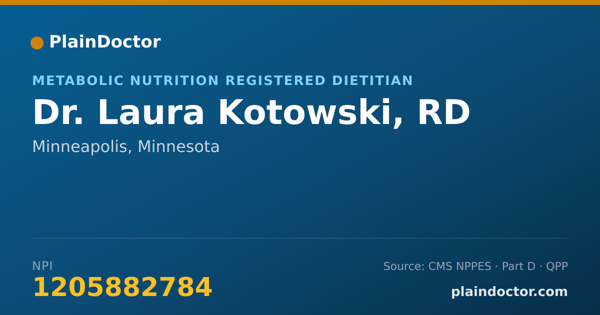 Shareable card for Laura Kotowski, RD - Metabolic Nutrition Registered Dietitian, Minneapolis, MN