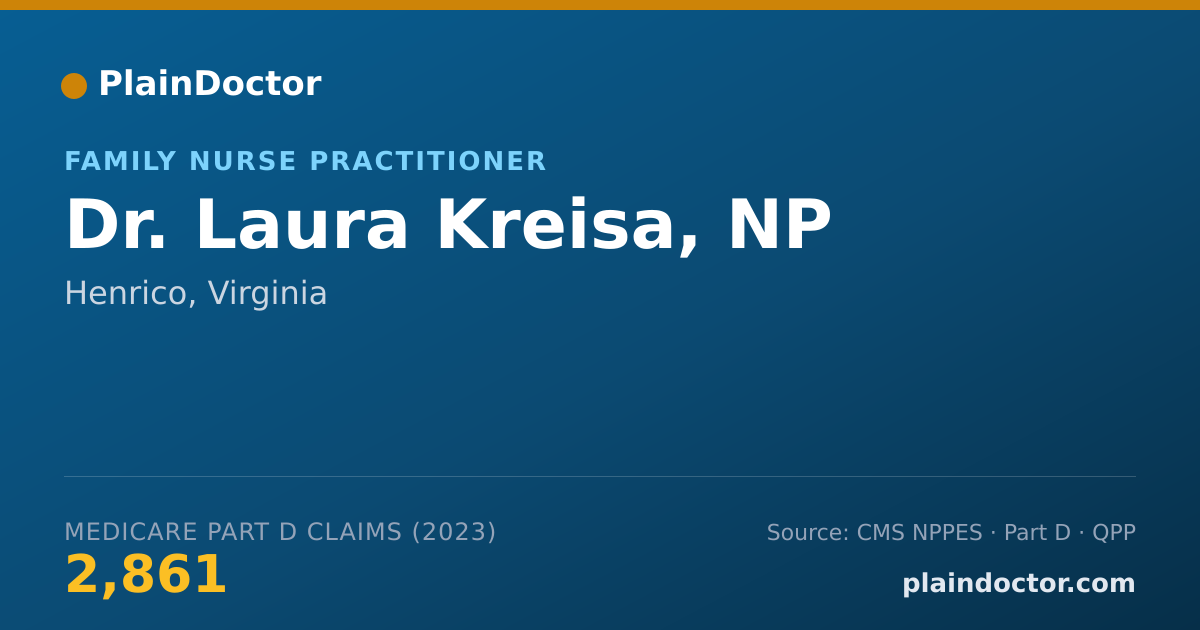 Shareable card for Laura Kreisa, NP - Family Nurse Practitioner, Henrico, VA