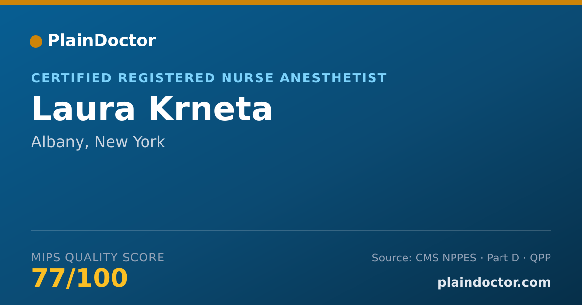 Shareable card for Laura Krneta - Certified Registered Nurse Anesthetist, Albany, NY