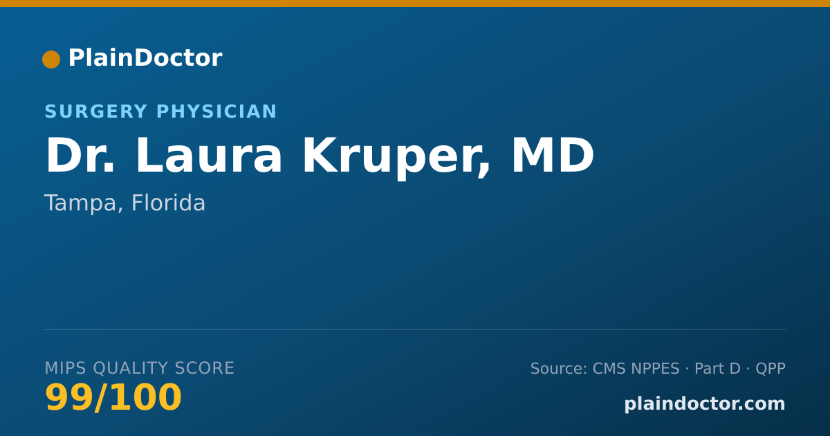 Shareable card for Laura Kruper, MD - Surgery Physician, Tampa, FL