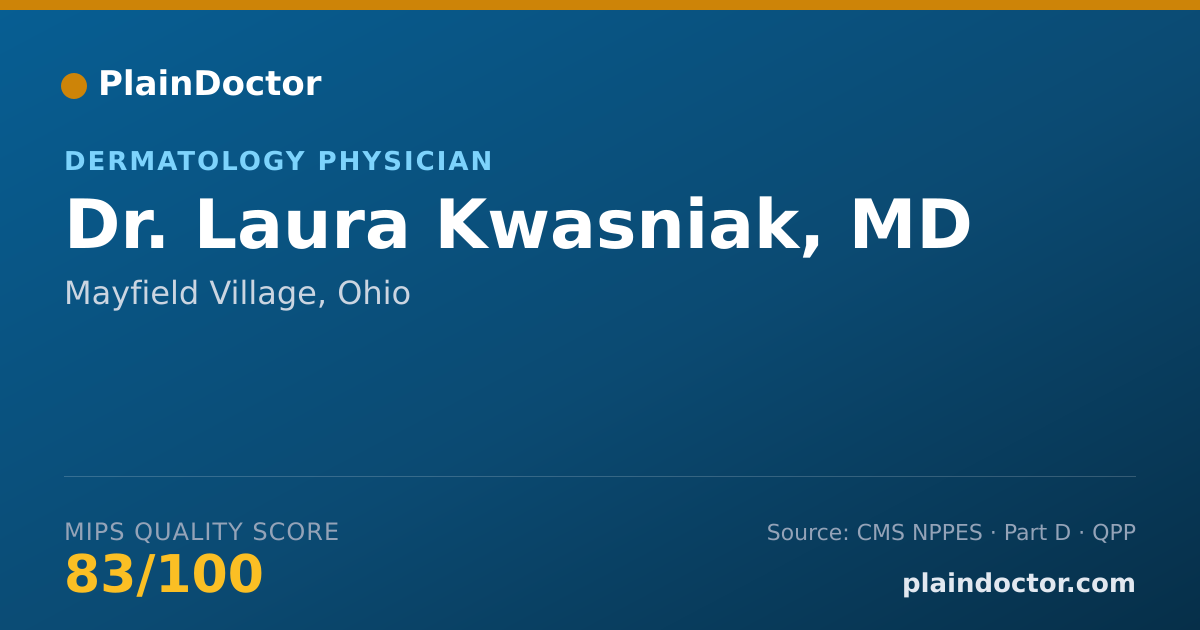 Shareable card for Laura Kwasniak, MD - Dermatology Physician, Mayfield Village, OH