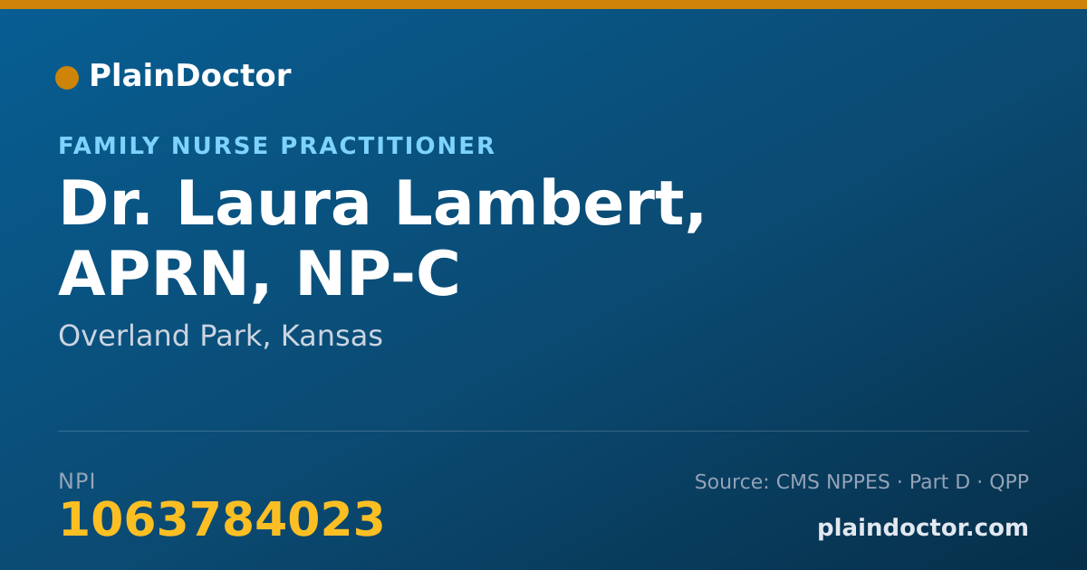 Shareable card for Laura Lambert, APRN, NP-C - Family Nurse Practitioner, Overland Park, KS