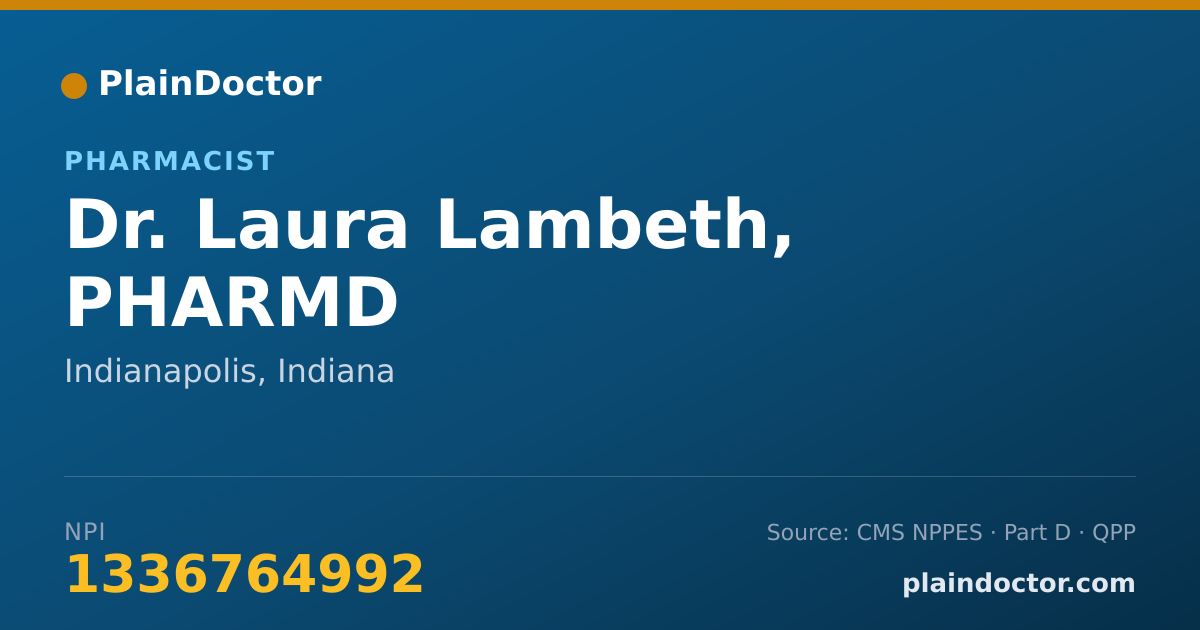 Shareable card for Laura Lambeth, PHARMD - Pharmacist, Indianapolis, IN