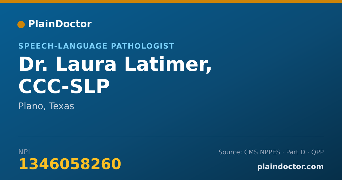 Shareable card for Laura Latimer, CCC-SLP - Speech-Language Pathologist, Plano, TX
