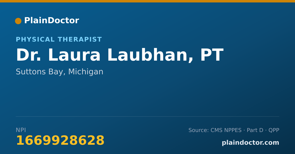 Shareable card for Laura Laubhan, PT - Physical Therapist, Suttons Bay, MI