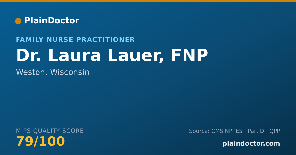 Shareable card for Laura Lauer, FNP - Family Nurse Practitioner, Weston, WI