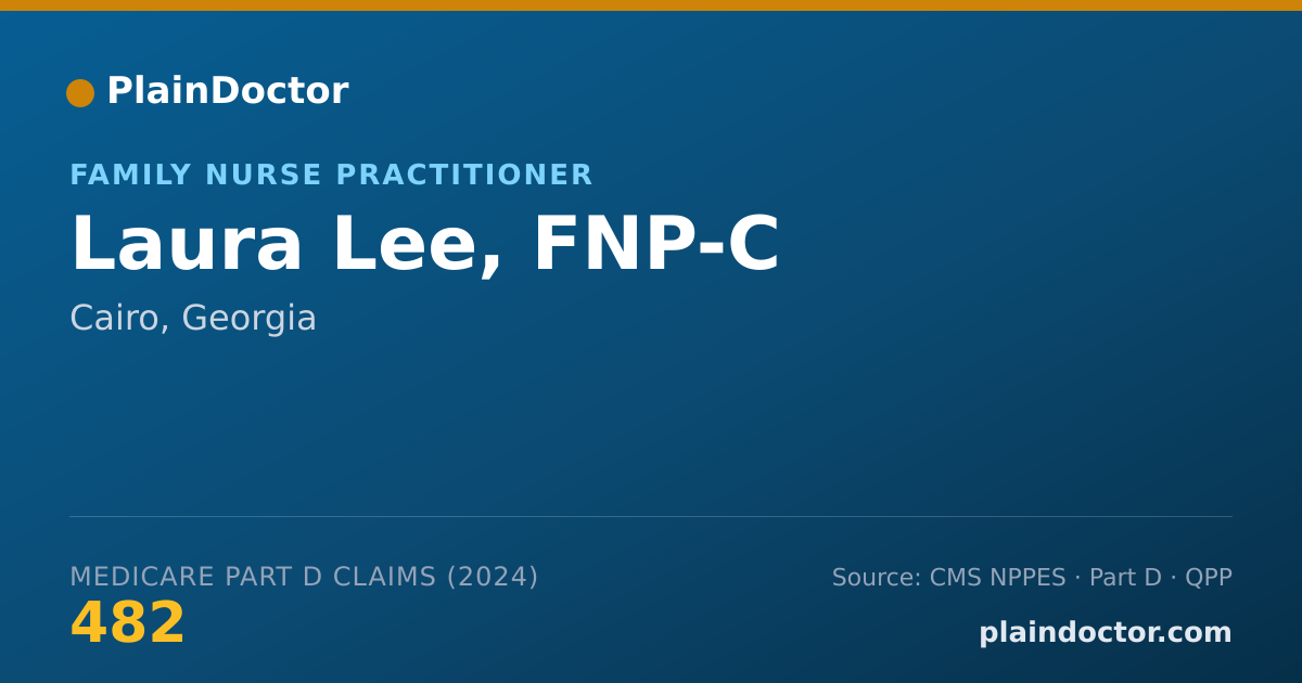 Shareable card for Laura Lee, FNP-C - Family Nurse Practitioner, Cairo, GA