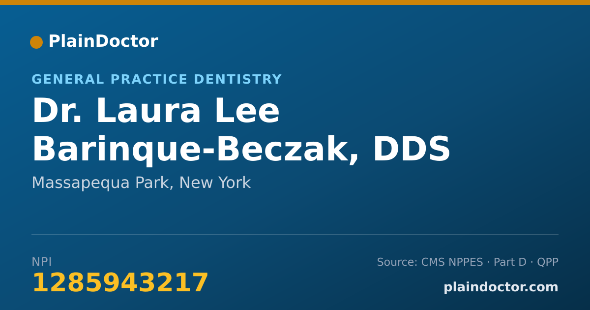 Shareable card for Laura Lee Barinque-Beczak, DDS - General Practice Dentistry, Massapequa Park, NY