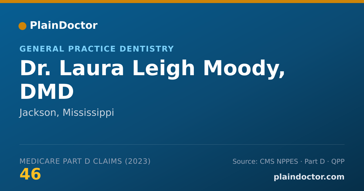 Shareable card for Laura Leigh Moody, DMD - General Practice Dentistry, Jackson, MS