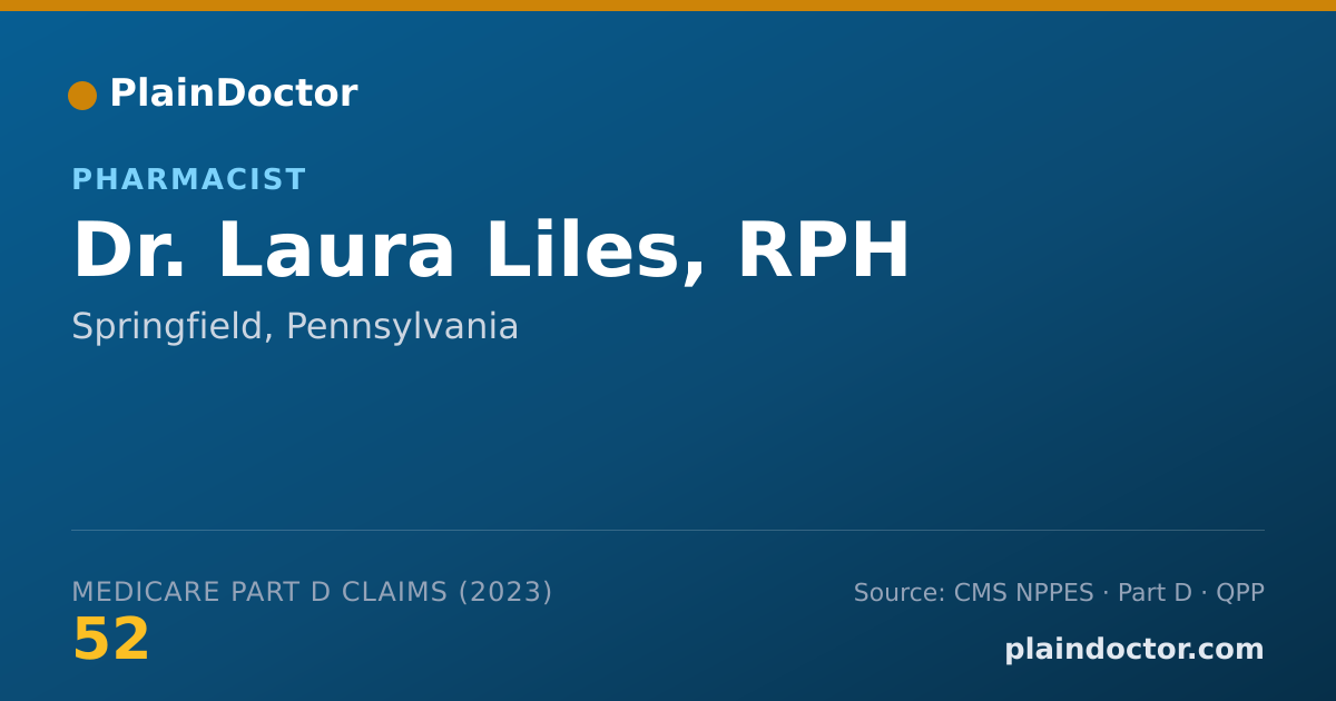 Shareable card for Laura Liles, RPH - Pharmacist, Springfield, PA