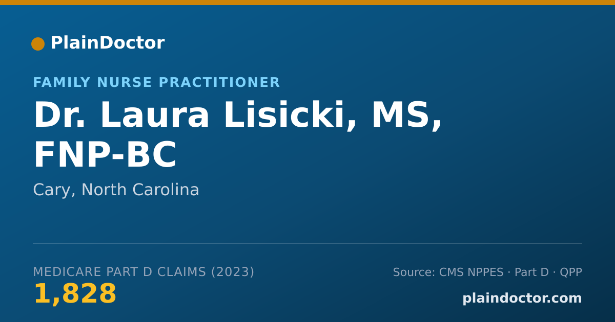 Shareable card for Laura Lisicki, MS, FNP-BC - Family Nurse Practitioner, Cary, NC