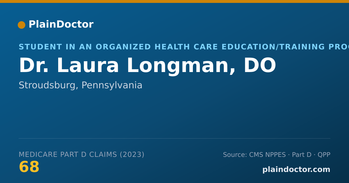 Shareable card for Laura Longman, DO - Student in an Organized Health Care Education/Training Program, Stroudsburg, PA