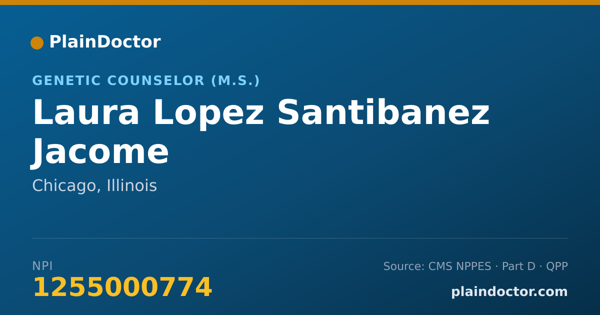 Shareable card for Laura Lopez Santibanez Jacome - Genetic Counselor (M.S.), Chicago, IL