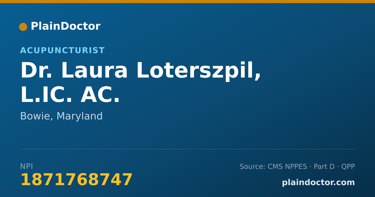 Shareable card for Laura Loterszpil, L.IC. AC. - Acupuncturist, Bowie, MD